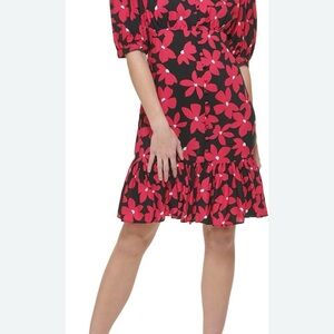 Floral Black and Pink Dress